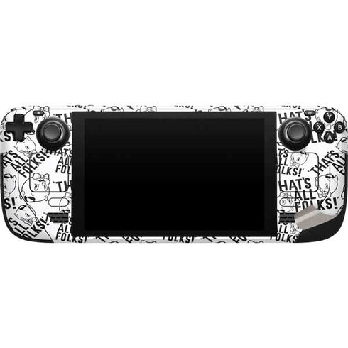 Looney Tunes Porky Pig Black and White Steam Deck Handheld Gaming Computer Skin